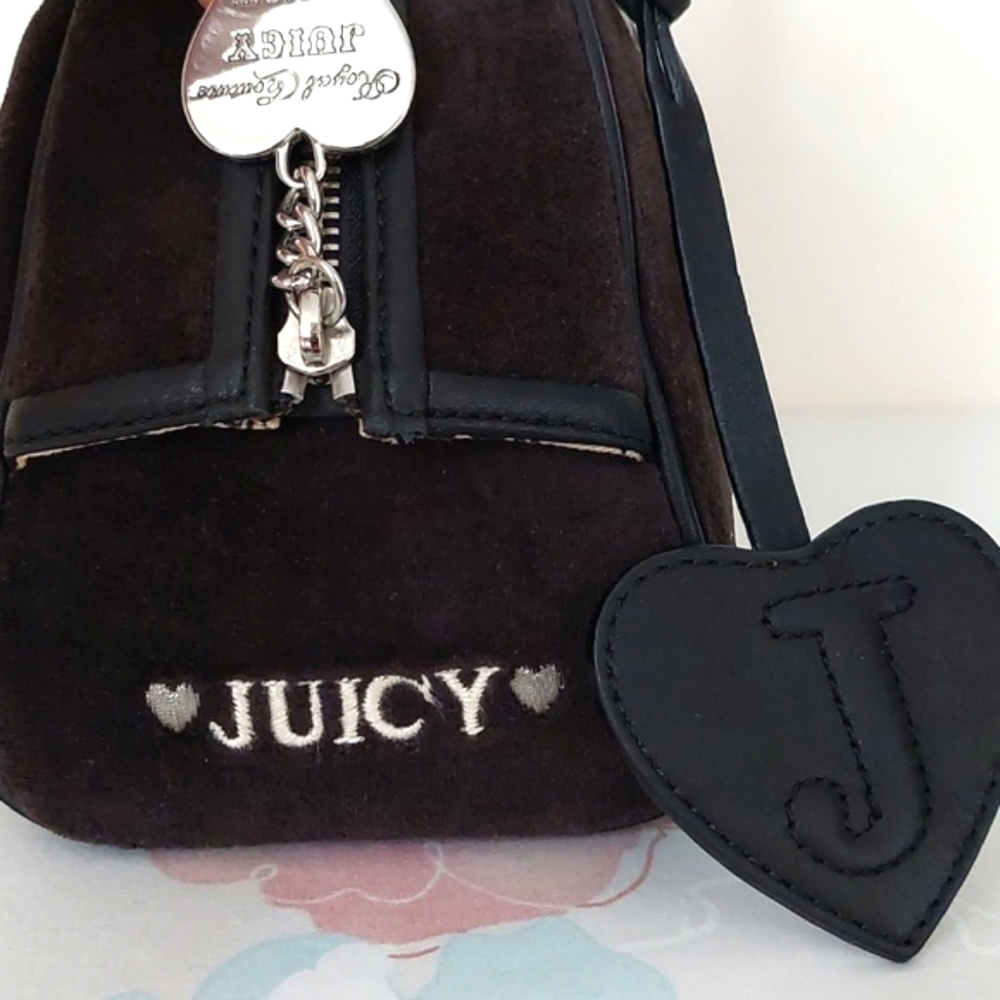 Rare Vintage juicy couture y2k small velvet Juicy American Princess stachel bag - Picture 12 of 16